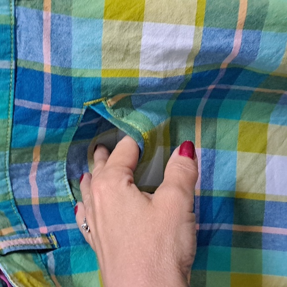 Merona 100% Cotton Multicolor Plaid High Waist Shorts. - Picture 5 of 6